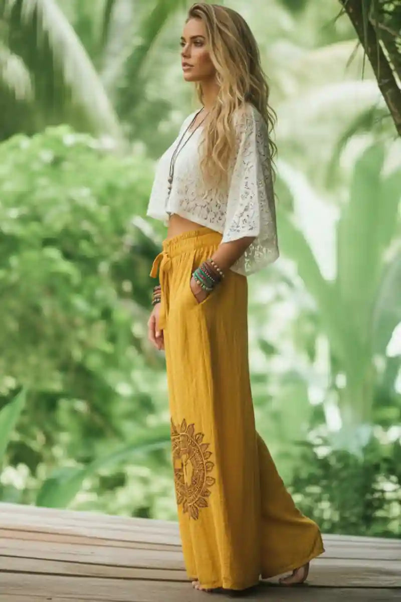 Ethnic Print Bohemian Long Pant