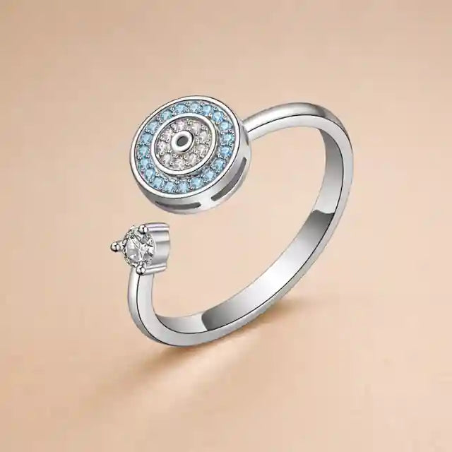 Evil Eye Adjustable Boho Ring