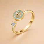 Evil Eye Adjustable Boho Ring