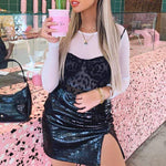 Faux Leather Croc Print Mini Skirt