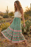 Floral Print Bohemian Long Skirt
