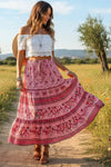 Floral Print Bohemian Long Skirt