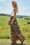 Floral Print Bohemian Maxi Skirt