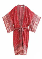 Gorgeous Red Floral Boho Kimono