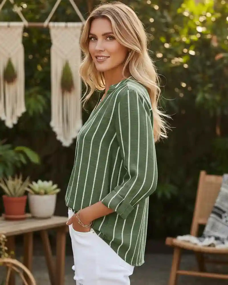 Green Boho Blouse for Women