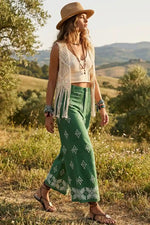 Green Boho Hippie Pant
