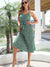 Green Boho Midi Dress