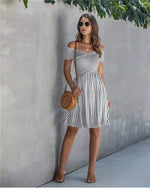 Grey Bohemian Dress with Stripes dress