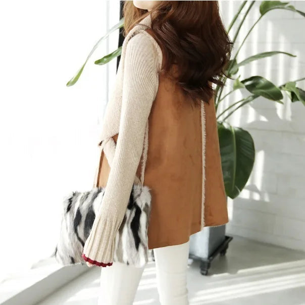 Boho Sheepskin Sleeveless jacket