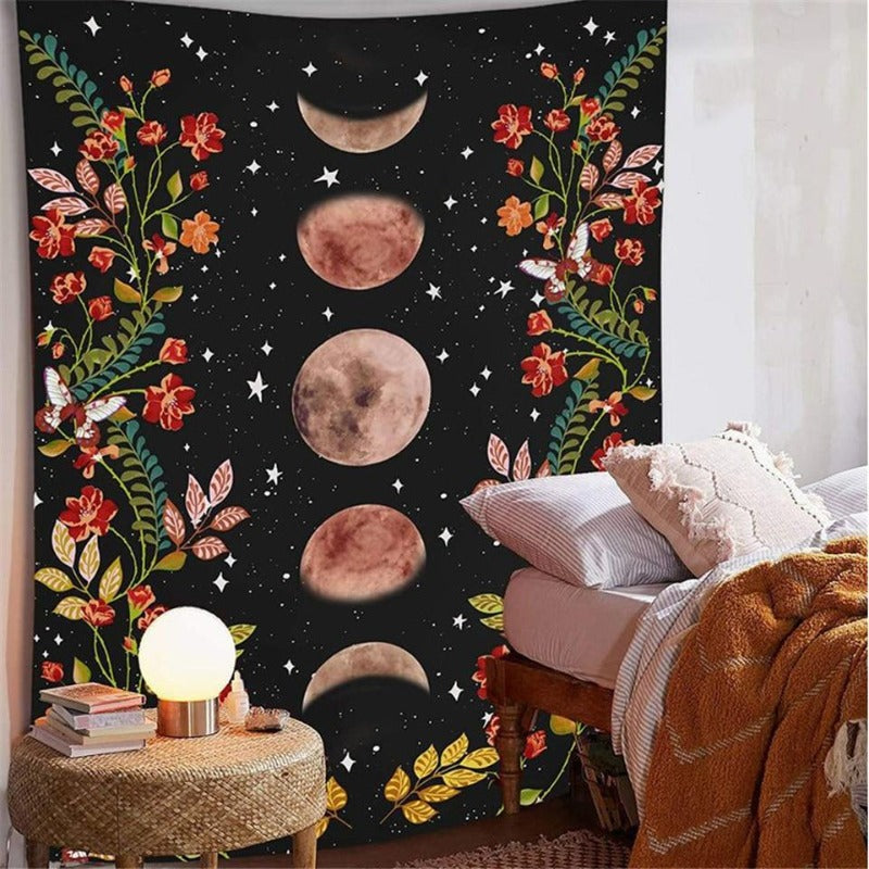 Black Hippie Boho Tapestry