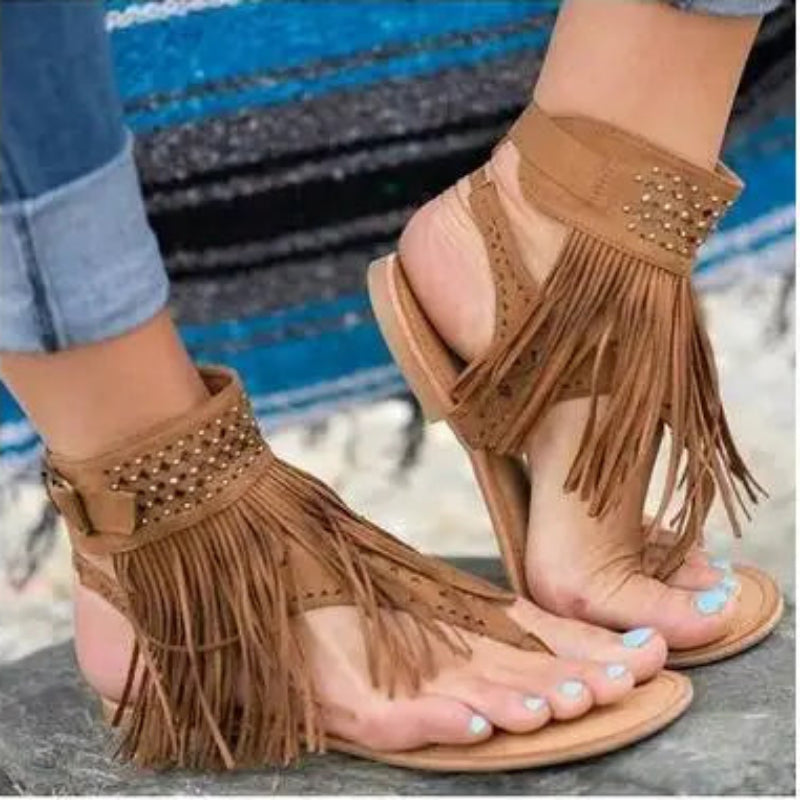 Boho Fringed Sandals