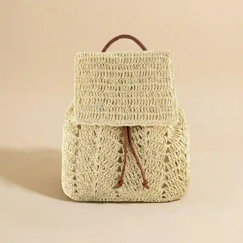 Handwoven Straw Backpack