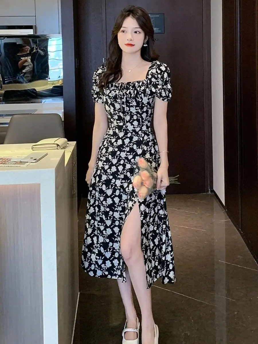 Hippie Bohemian Floral Midi Dress