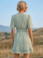 Hippie Mini Dress in Green