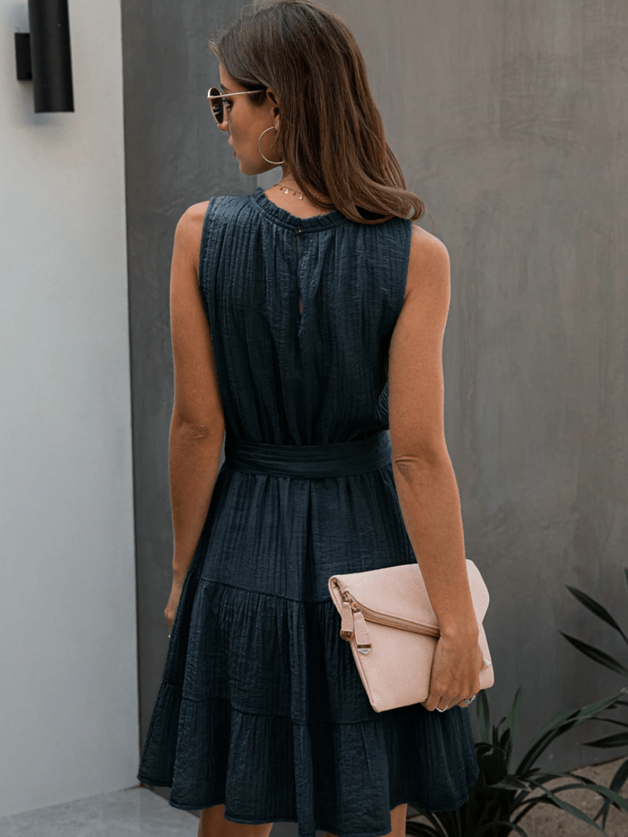 Italian Boho Dress in Dark Blue