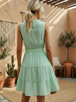 Italian Boho Dress in Pastel Green