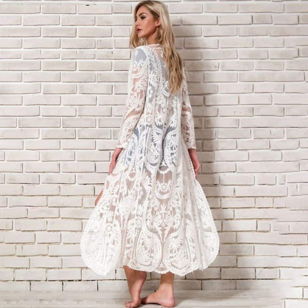 Long Lace Kimono Beach