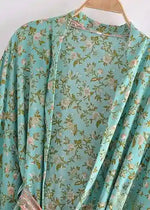 Kimono Boho Chic Green Floral