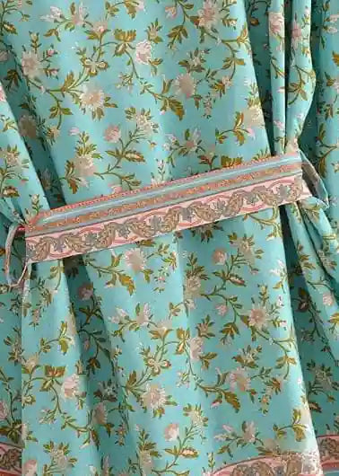 Kimono Boho Chic Green Floral