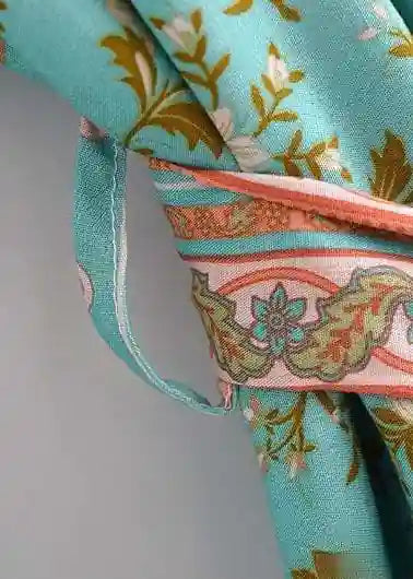 Kimono Boho Chic Green Floral