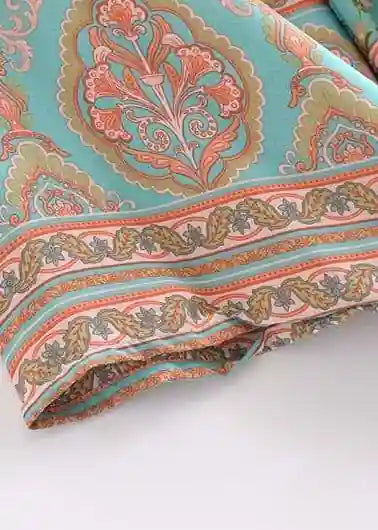 Kimono Boho Chic Green Floral