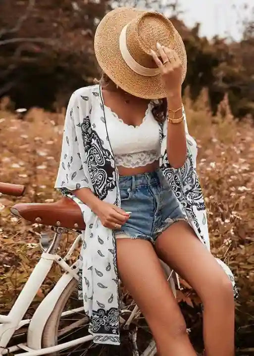 Kimono Boho mid-length patterned