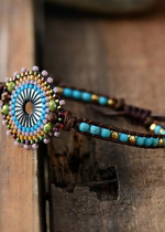 Leather Wrap Boho Bracelet for Womens