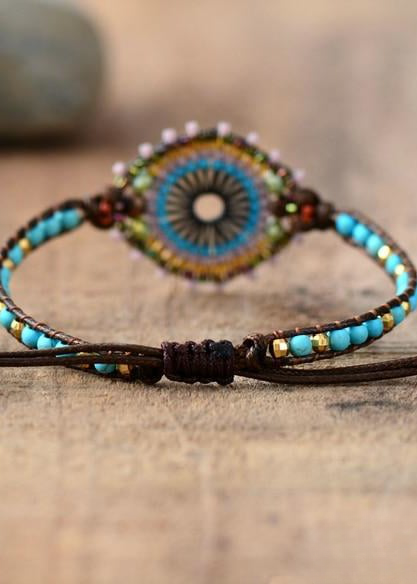 Leather Wrap Boho Bracelet for Womens