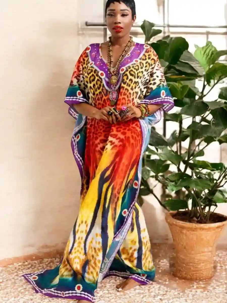 Leopard Print Boho Dress