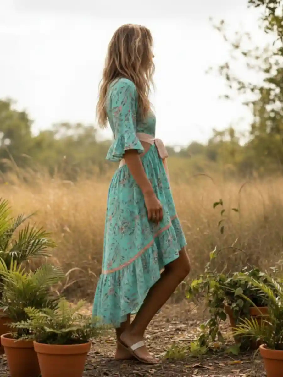 Light Green Boho Dress