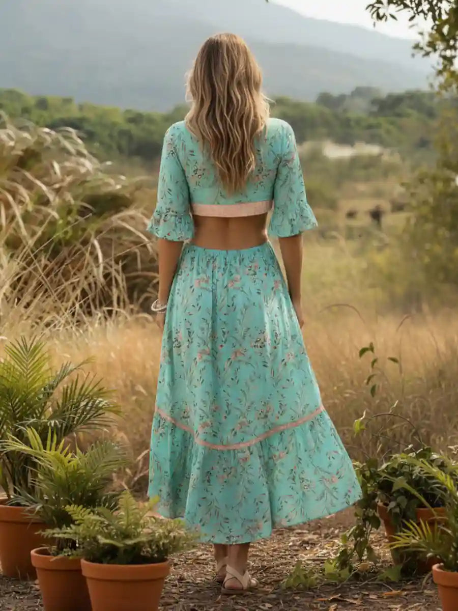 Light Green Boho Dress