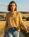 Lightweight Mustard Bohemian Blouse