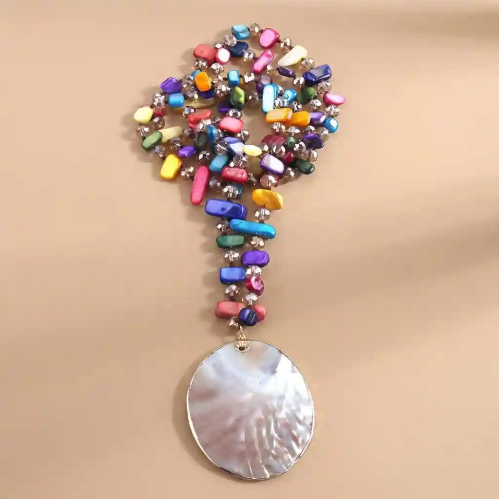 Long Bohemian Beaded Necklace