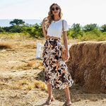 Long Bohemian Skirt with Leopard Print