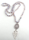 Long Boho Beads Necklace with Pendant