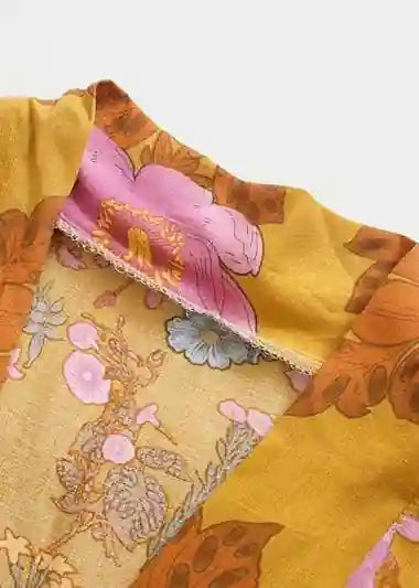 Long Boho Kimono Flashy Yellow