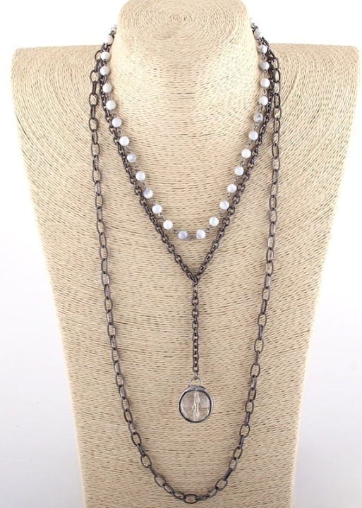 Long Boho Necklace 3 Layers