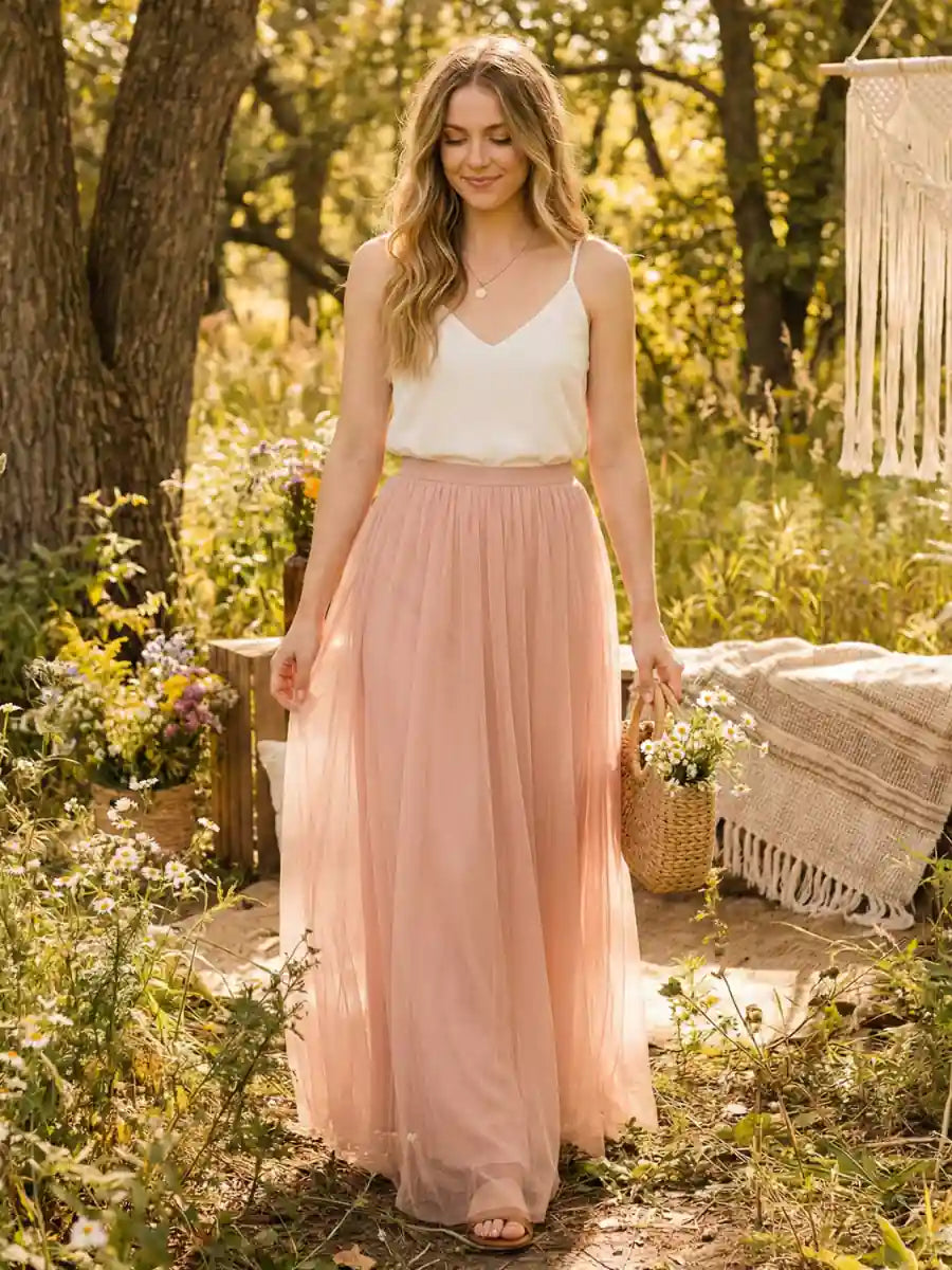 Long Boho Tulle Dress