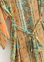 Long Floral Boho Kimono Flared Sleeves