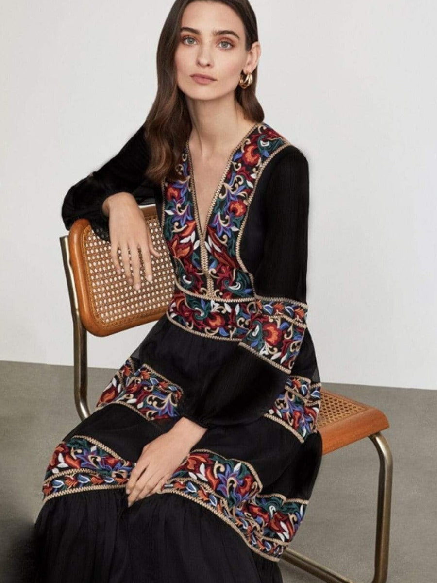 Long Gypsy Dress in Black