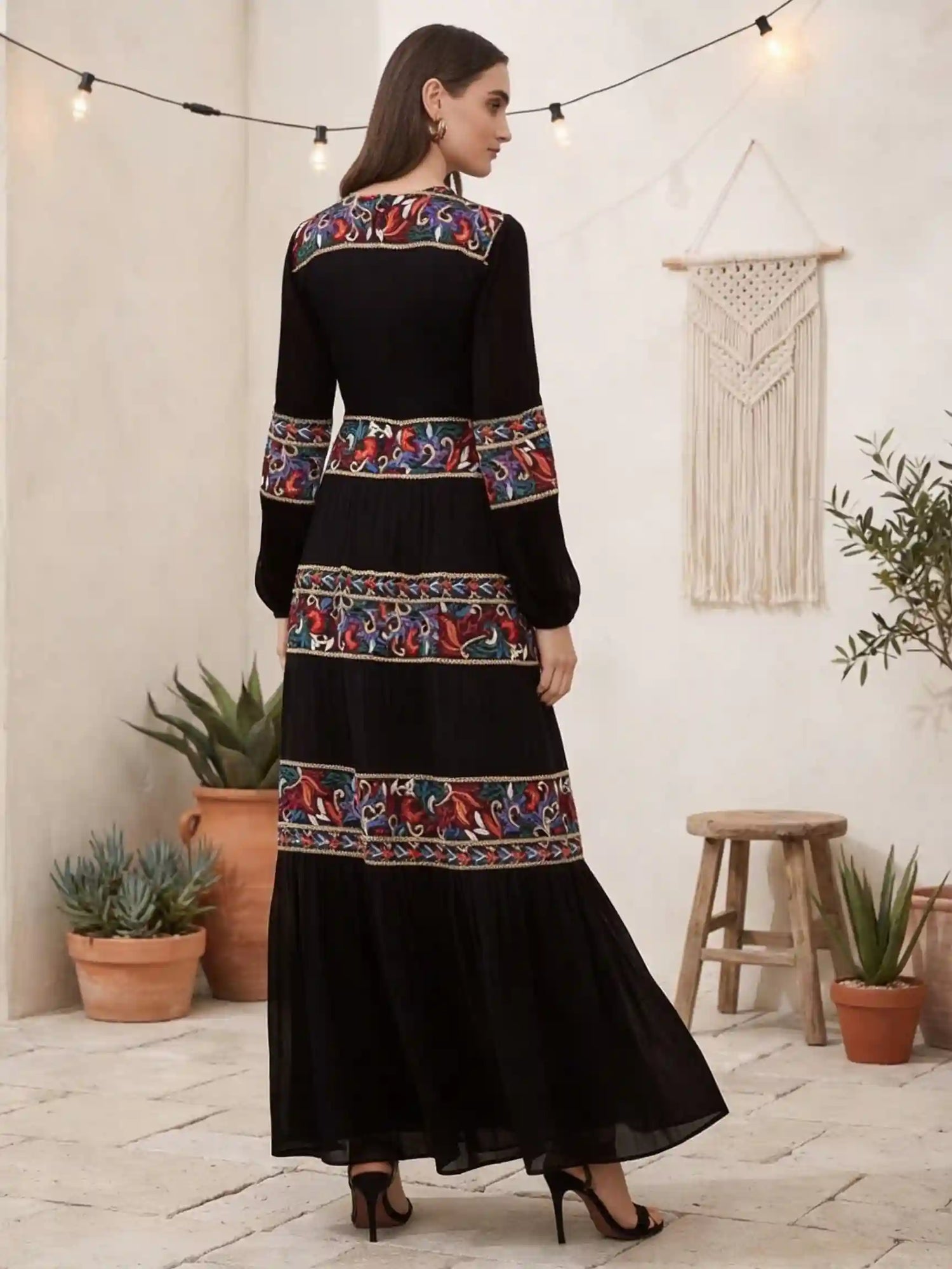 Long Gypsy Dress in Black