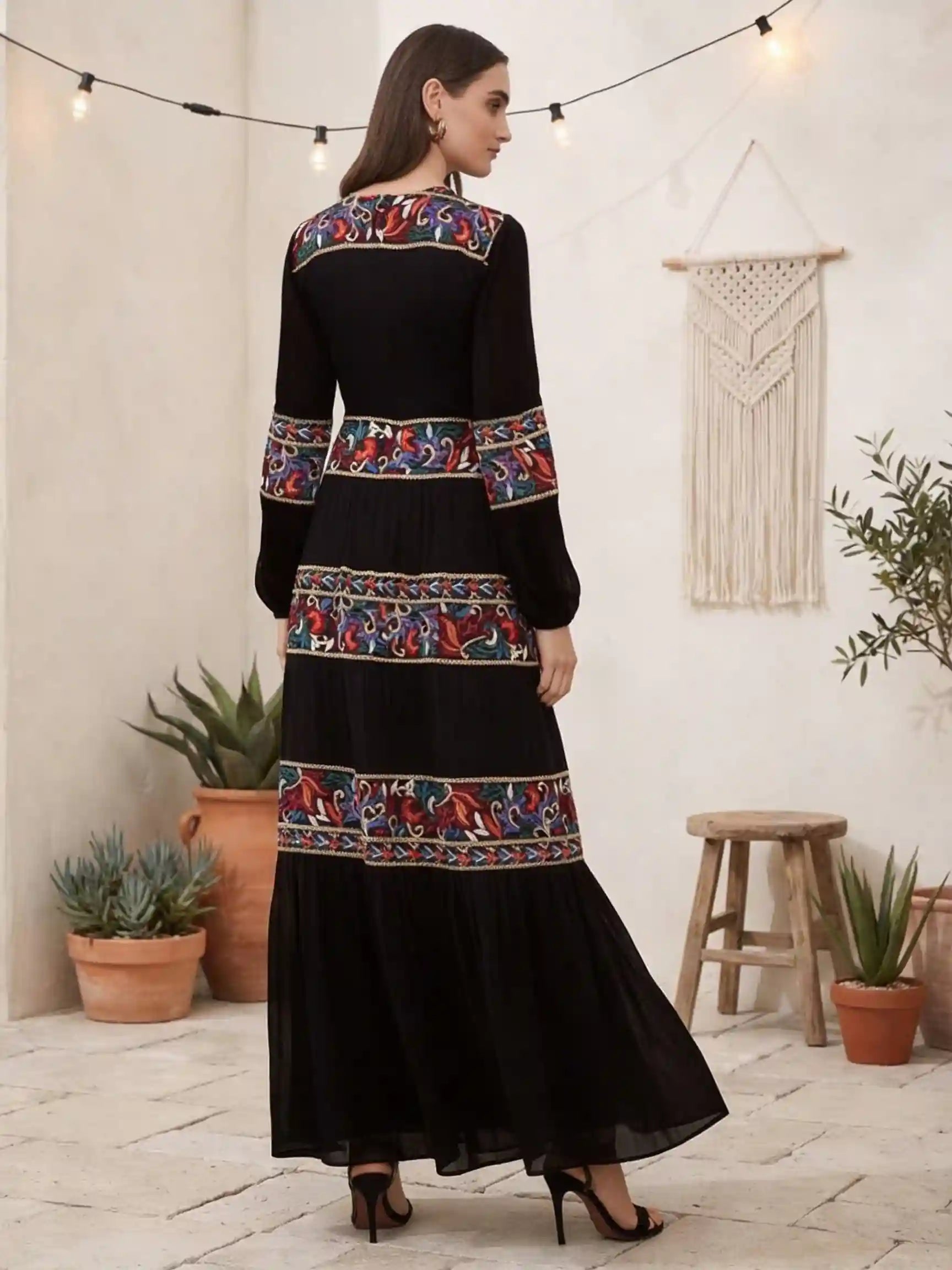 Long Gypsy Dress in Black