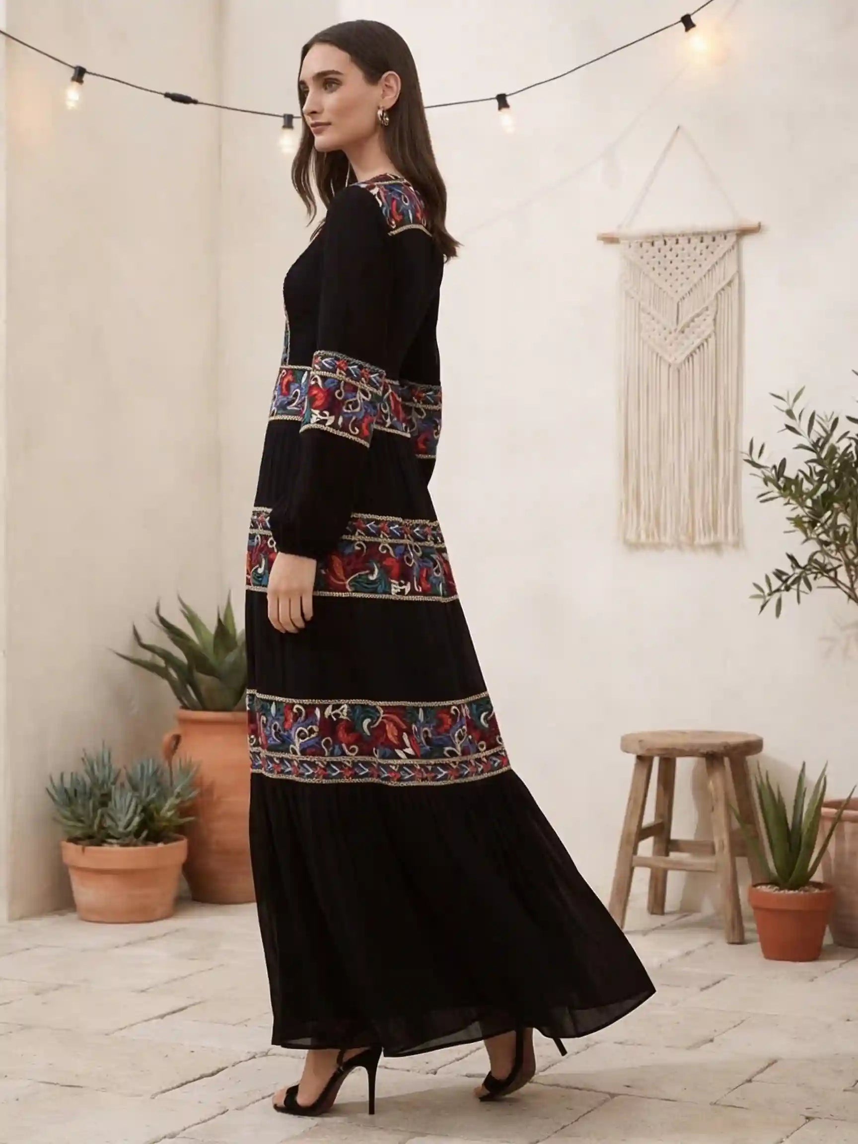 Long Gypsy Dress in Black