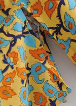 Long Stylish Boho Kimono Yellow Floral