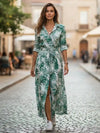 Long Summer Leaf Boho Dress