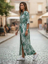 Long Summer Leaf Boho Dress