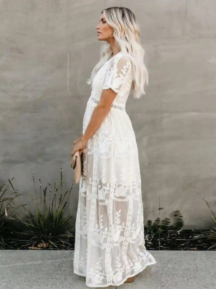 Long White Bohemian Dress