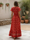 Maxi Boho Red Slit Dress