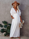 Maxi Dress in Boho style in White