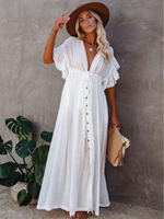 Maxi Dress in Boho style in White